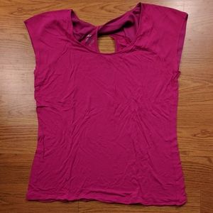 Mossimo Bright Pink Twist Back Tee Lg